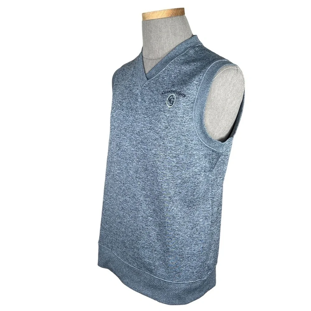 Nike Dri-Fit Men’s Gray Golf Vest With Embroidered Logo For Champions Gate M EUC